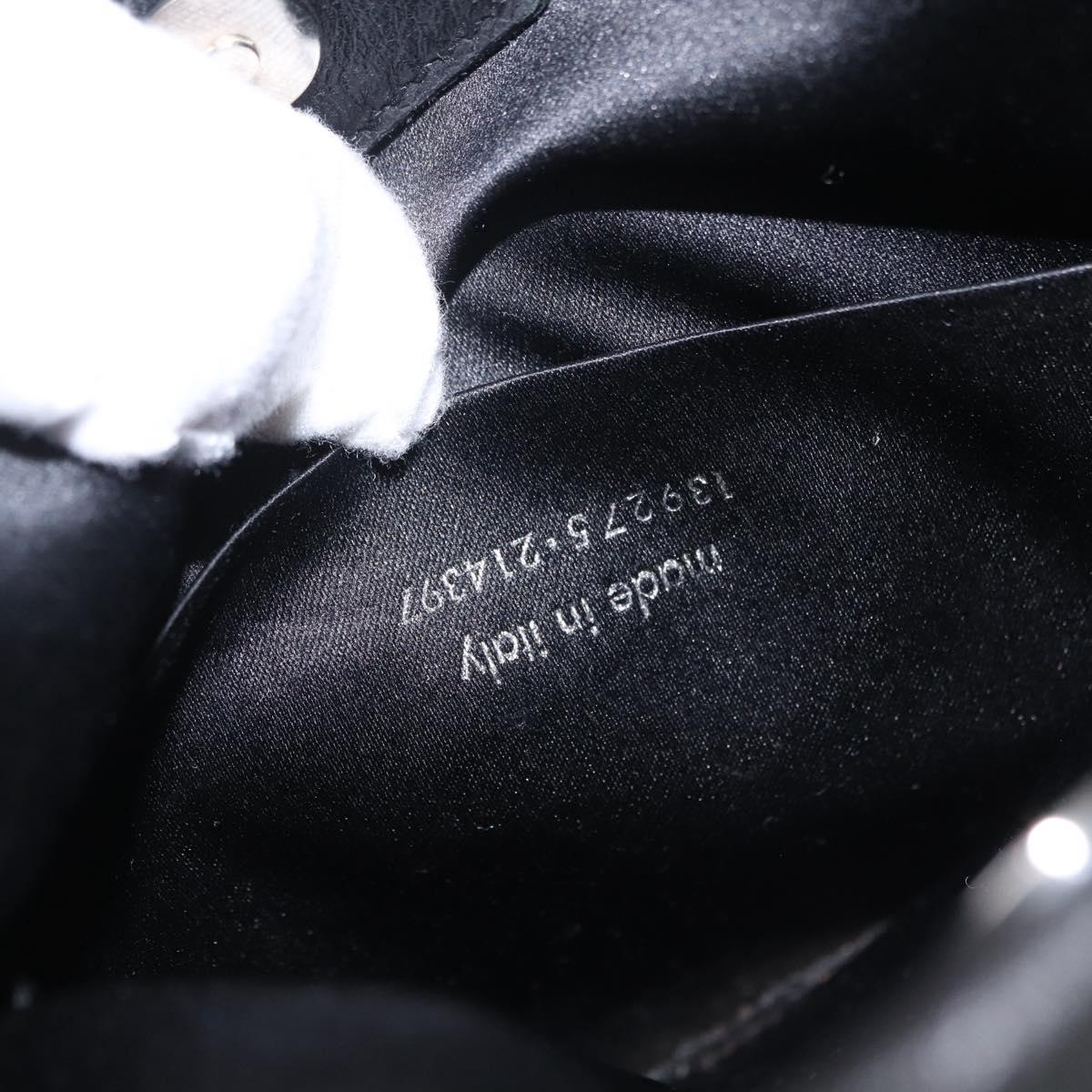 Saint Laurent Shoulder Bag Canvas Black Silver Auth 209089