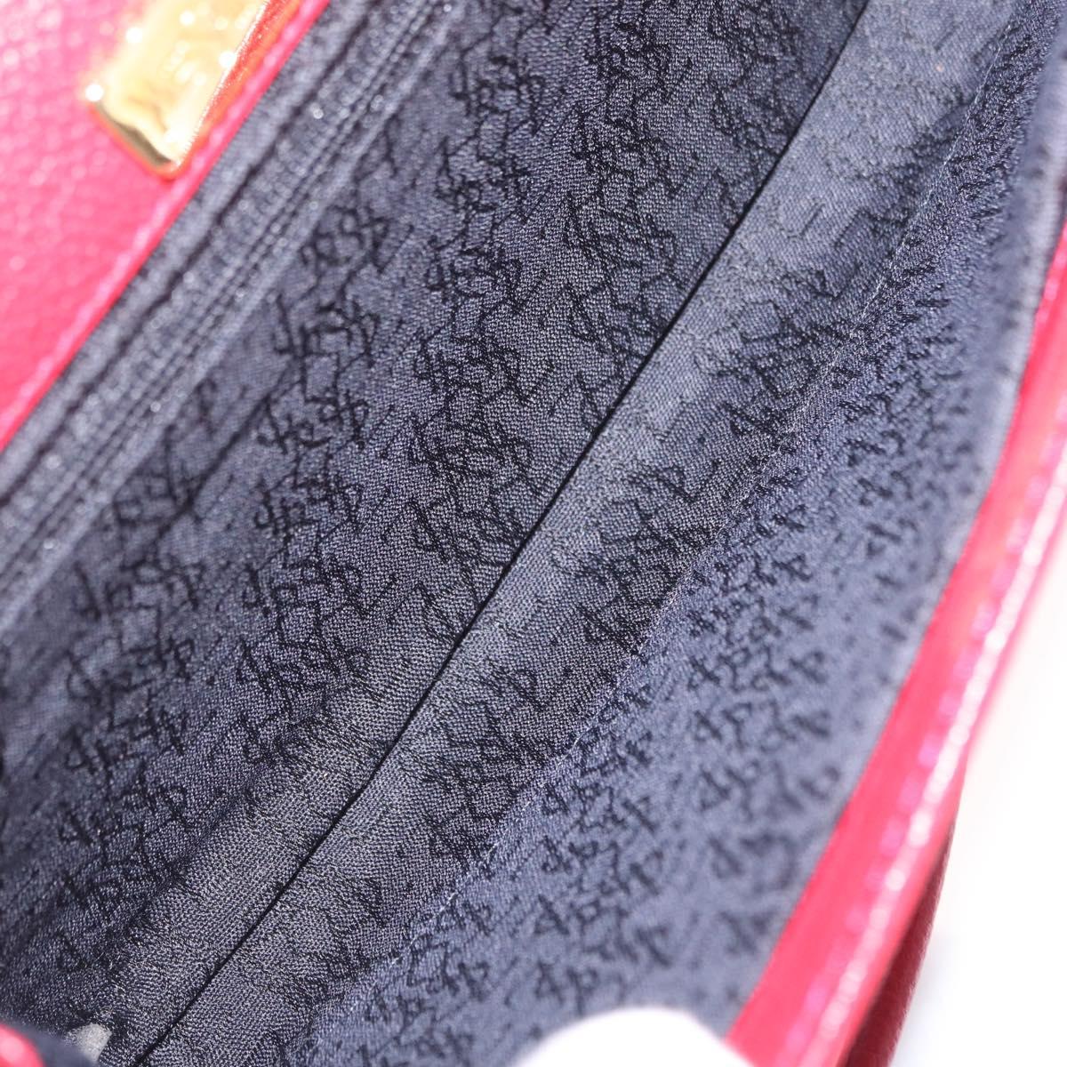 Saint Laurent Shoulder Bag Leather Red Gold Tone Auth 209090A