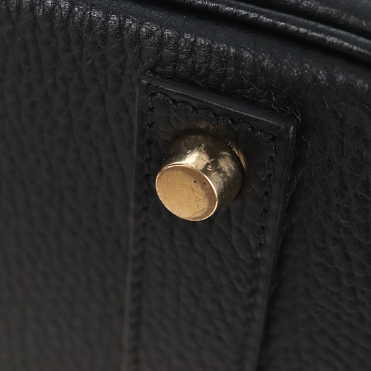 HERMES Birkin 40 Hand Bag Taurillon Clemence Black Gold Tone Auth 209093SM