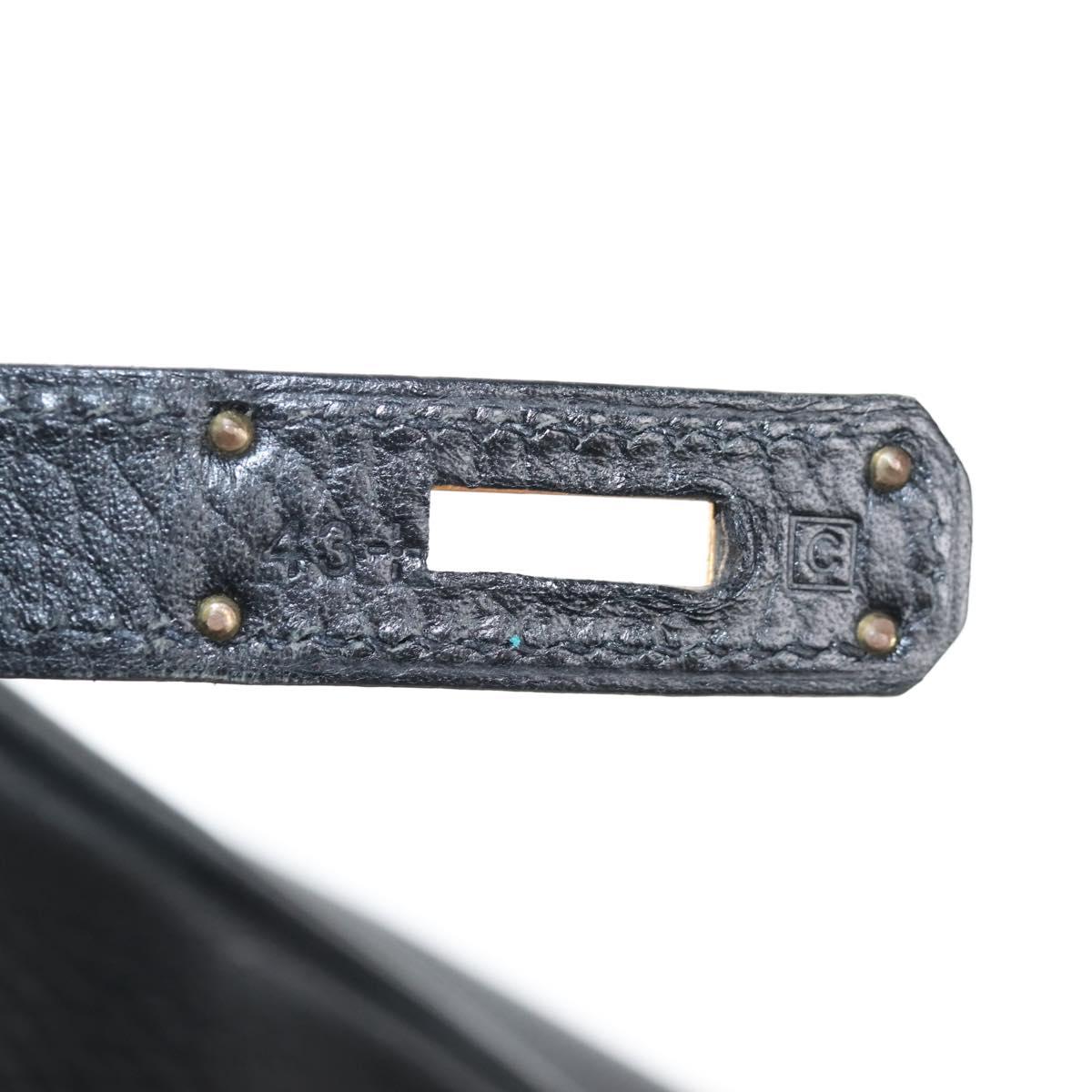 HERMES Birkin 40 Hand Bag Taurillon Clemence Black Gold Tone Auth 209093SM