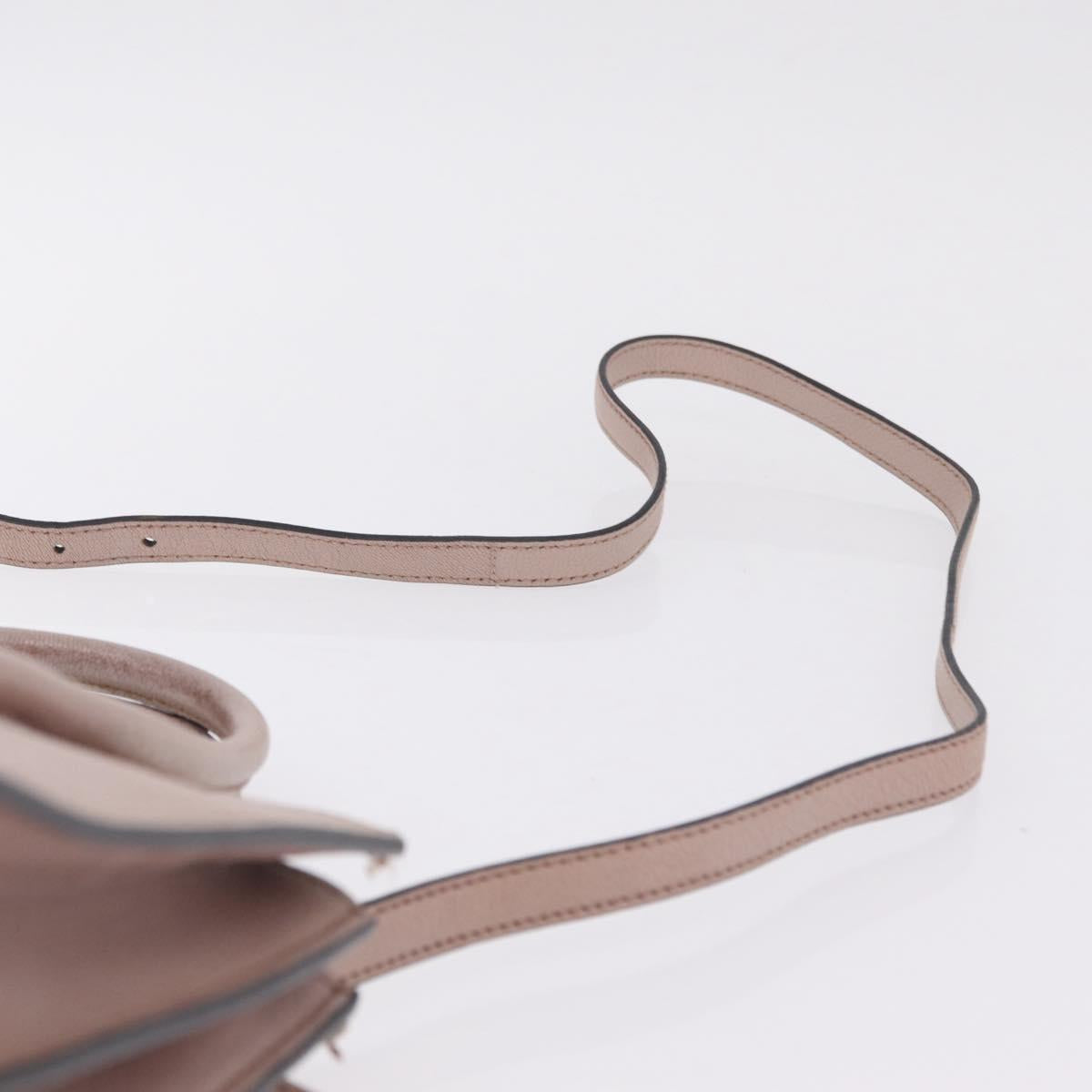 Miu Miu Hand Bag Leather 2way Beige Gold Tone Auth 209104