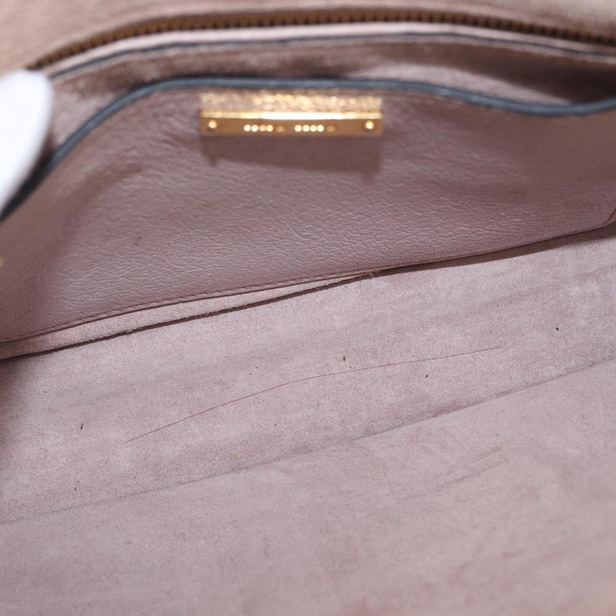 Miu Miu Hand Bag Leather 2way Beige Gold Tone Auth 209104