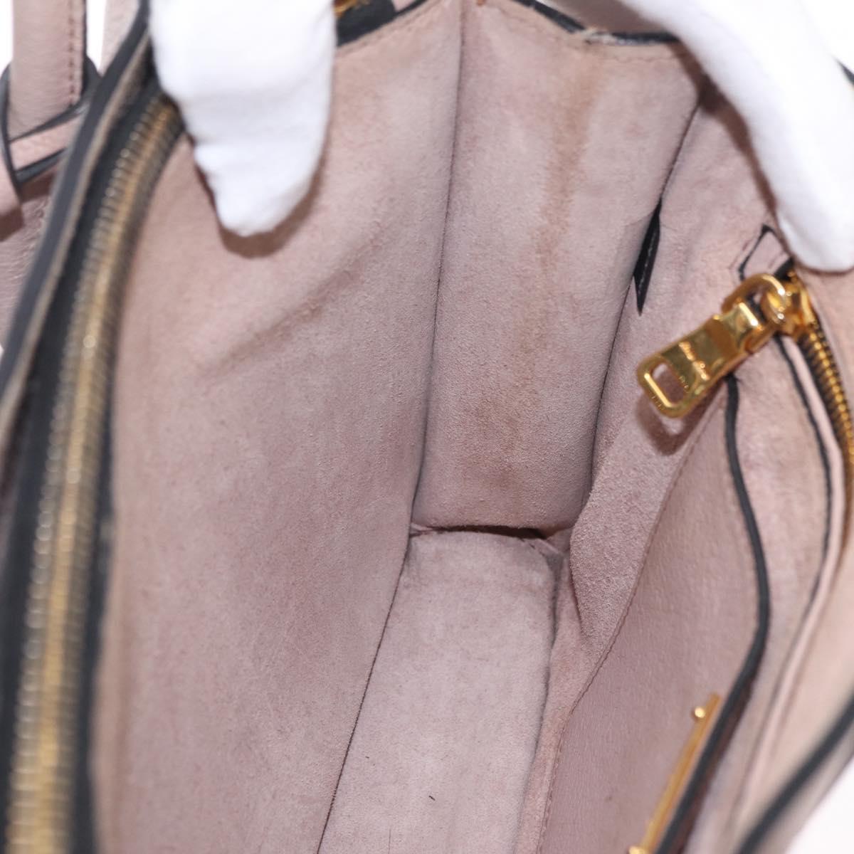 Miu Miu Hand Bag Leather 2way Beige Gold Tone Auth 209104