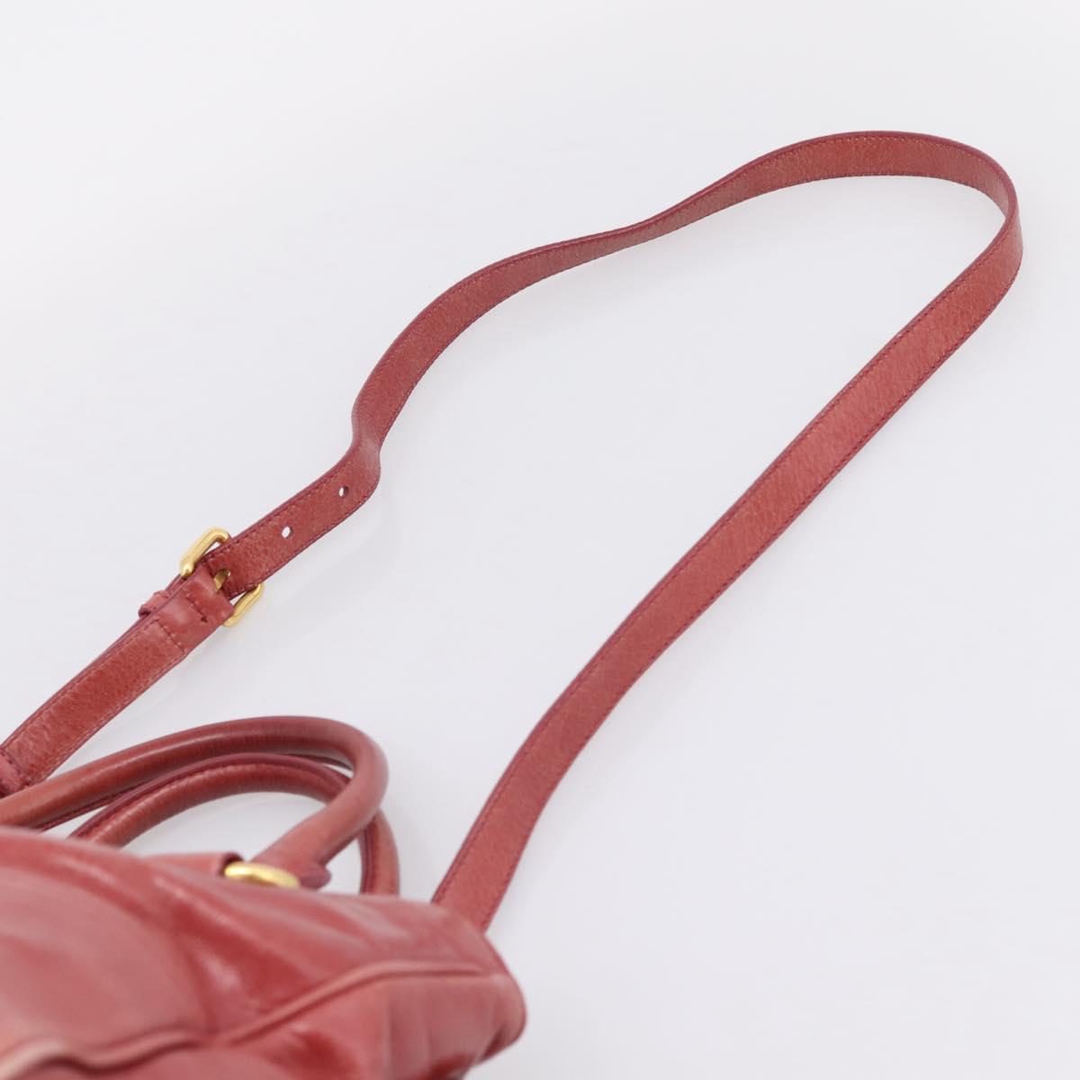 Miu Miu Hand Bag Leather 2way Pink Gold Tone Auth 209105V