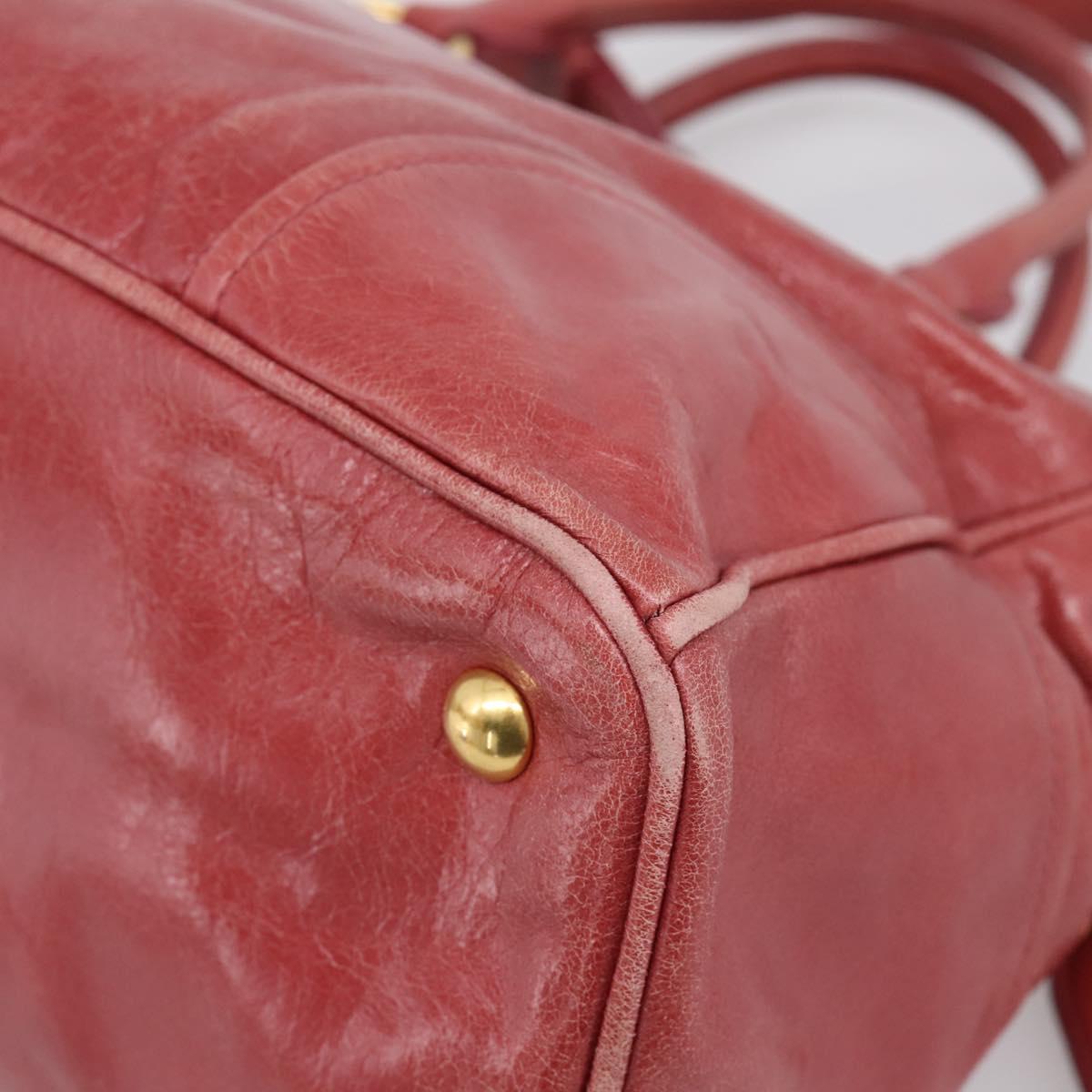 Miu Miu Hand Bag Leather 2way Pink Gold Tone Auth 209105V
