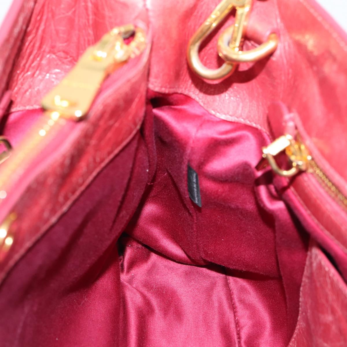 Miu Miu Hand Bag Leather 2way Pink Gold Tone Auth 209105V