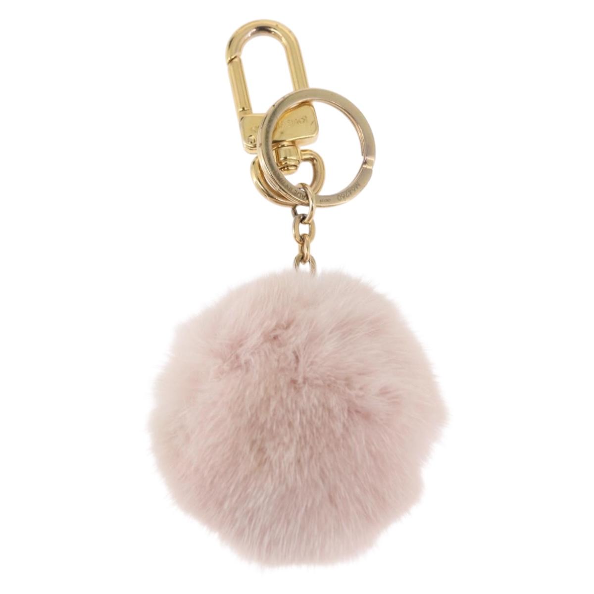 LOUIS VUITTON Bijoux Sac Wild Fur Charm Pink Gold Tone M64260 LV Auth 209113M