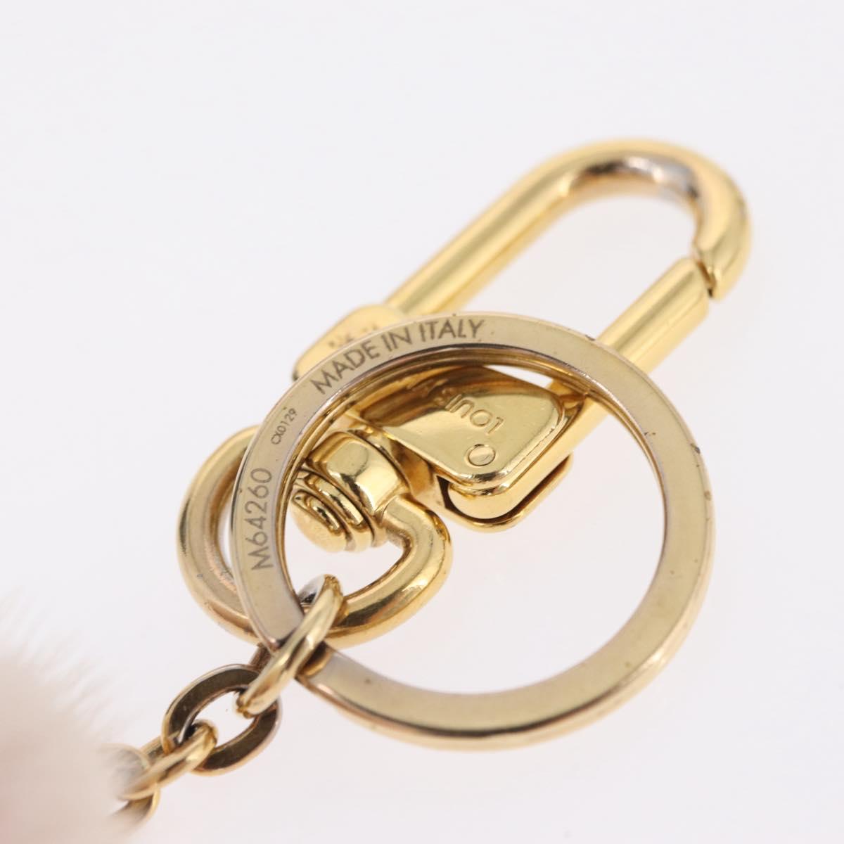 LOUIS VUITTON Bijoux Sac Wild Fur Charm Pink Gold Tone M64260 LV Auth 209113M