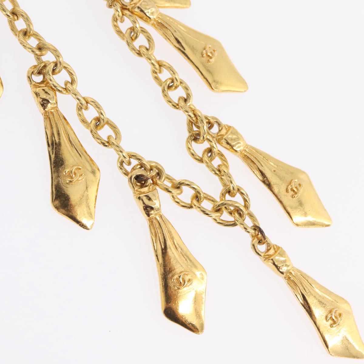 CHANEL Necklace Metal Gold CC Auth 209116V
