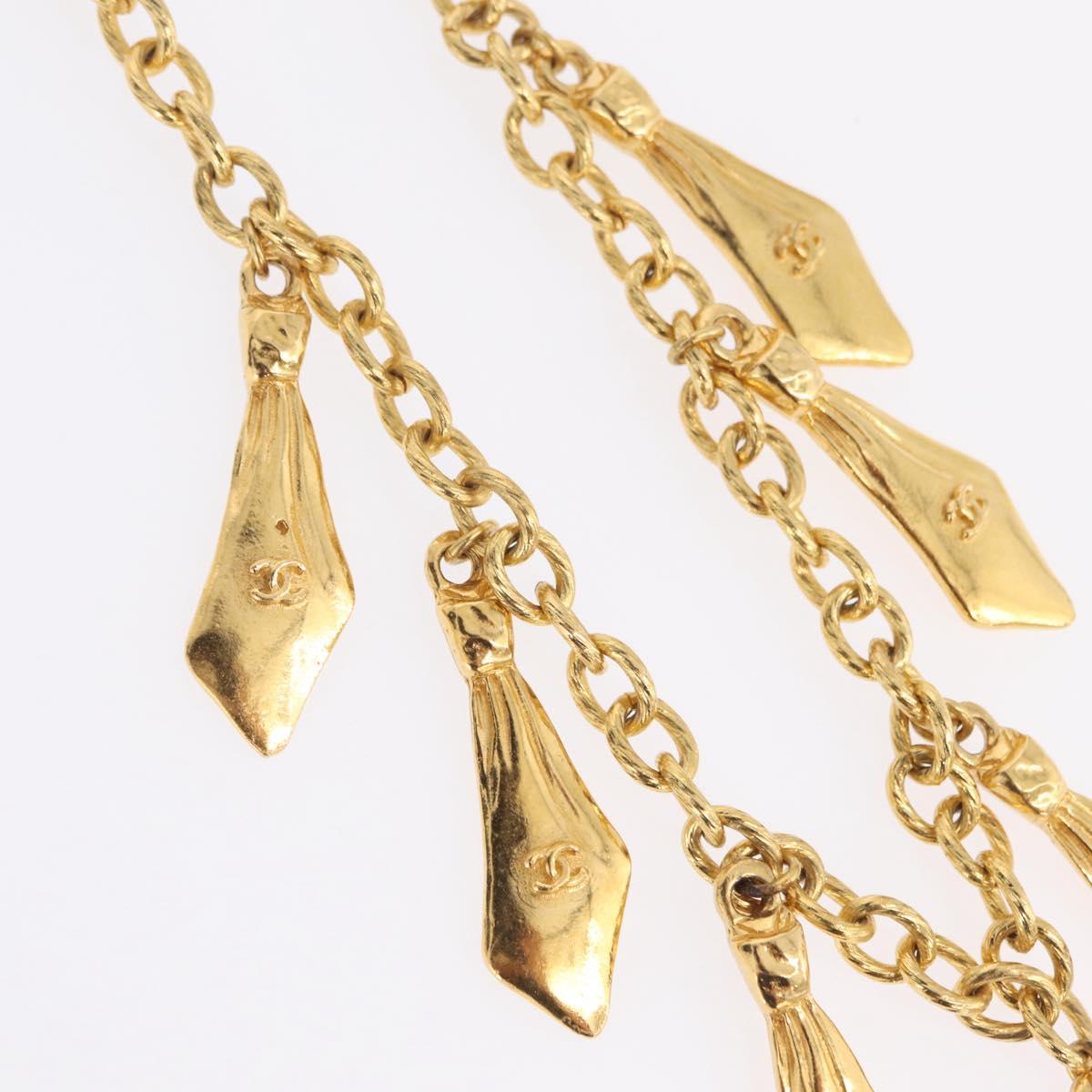 CHANEL Necklace Metal Gold CC Auth 209116V