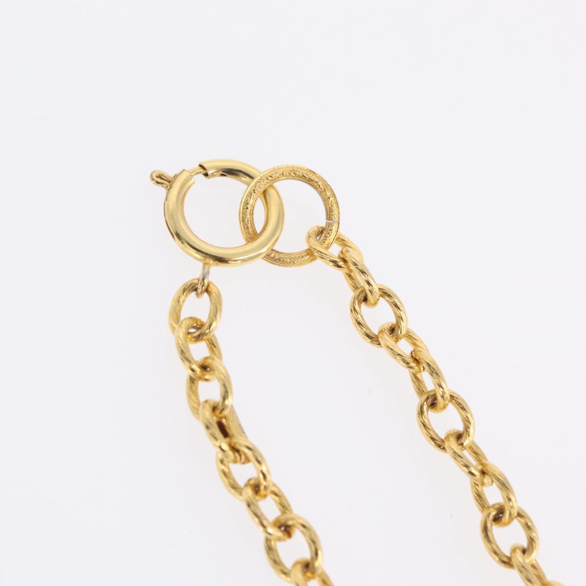 CHANEL Necklace Metal Gold CC Auth 209116V