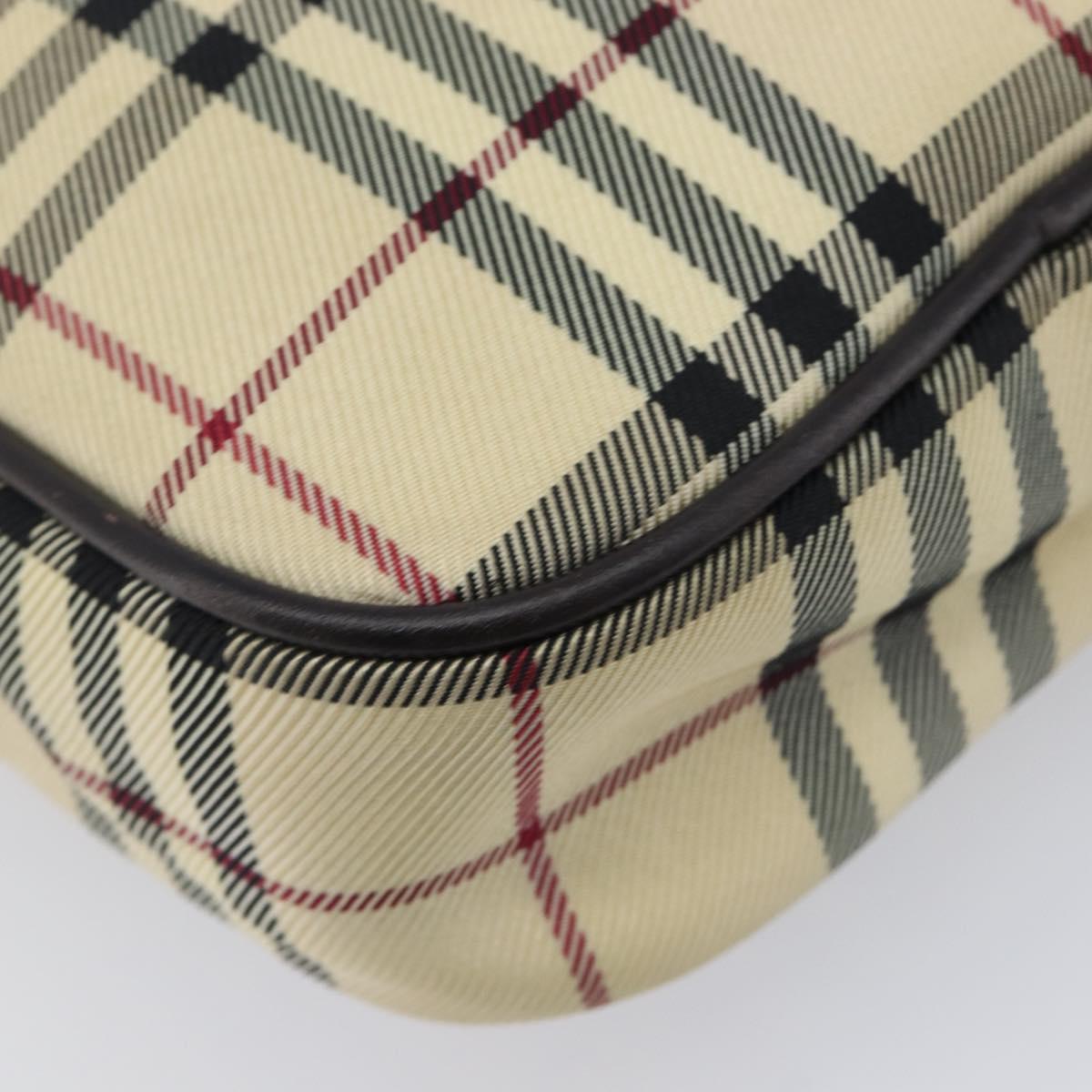BURBERRY Nova Check Shoulder Bag Canvas Beige Silver Auth 209125A