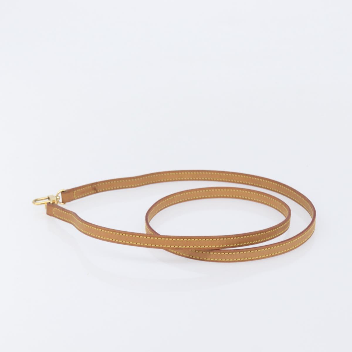 LOUIS VUITTON Vachetta leather Strap Beige Gold Tone LV Auth 209128A