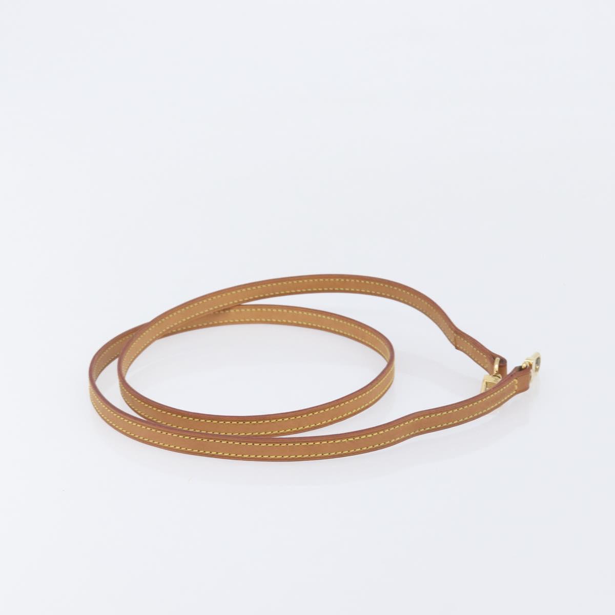 LOUIS VUITTON Vachetta leather Strap Beige Gold Tone LV Auth 209128A