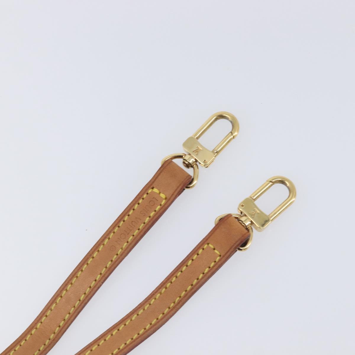 LOUIS VUITTON Vachetta leather Strap Beige Gold Tone LV Auth 209128A