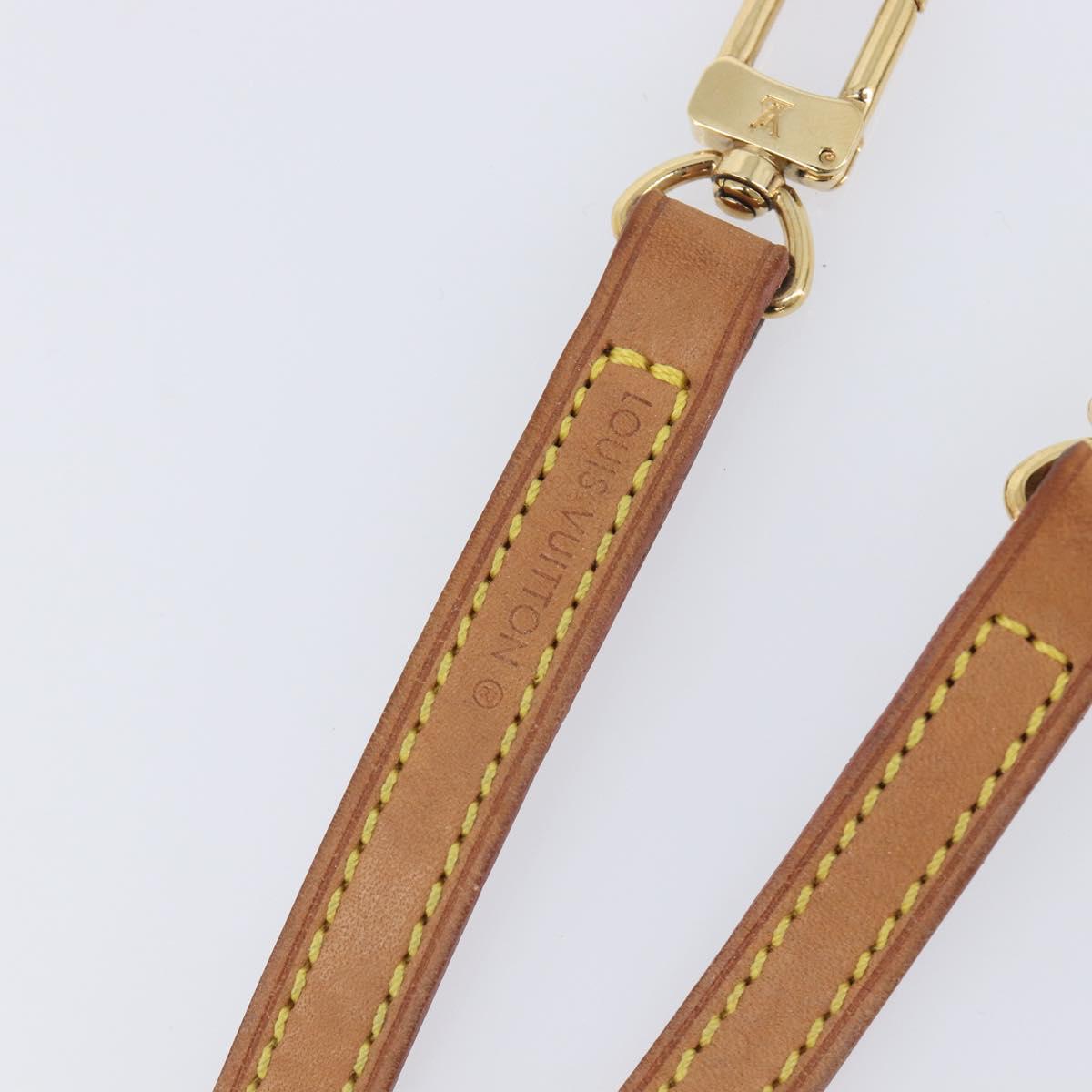 LOUIS VUITTON Vachetta leather Strap Beige Gold Tone LV Auth 209128A