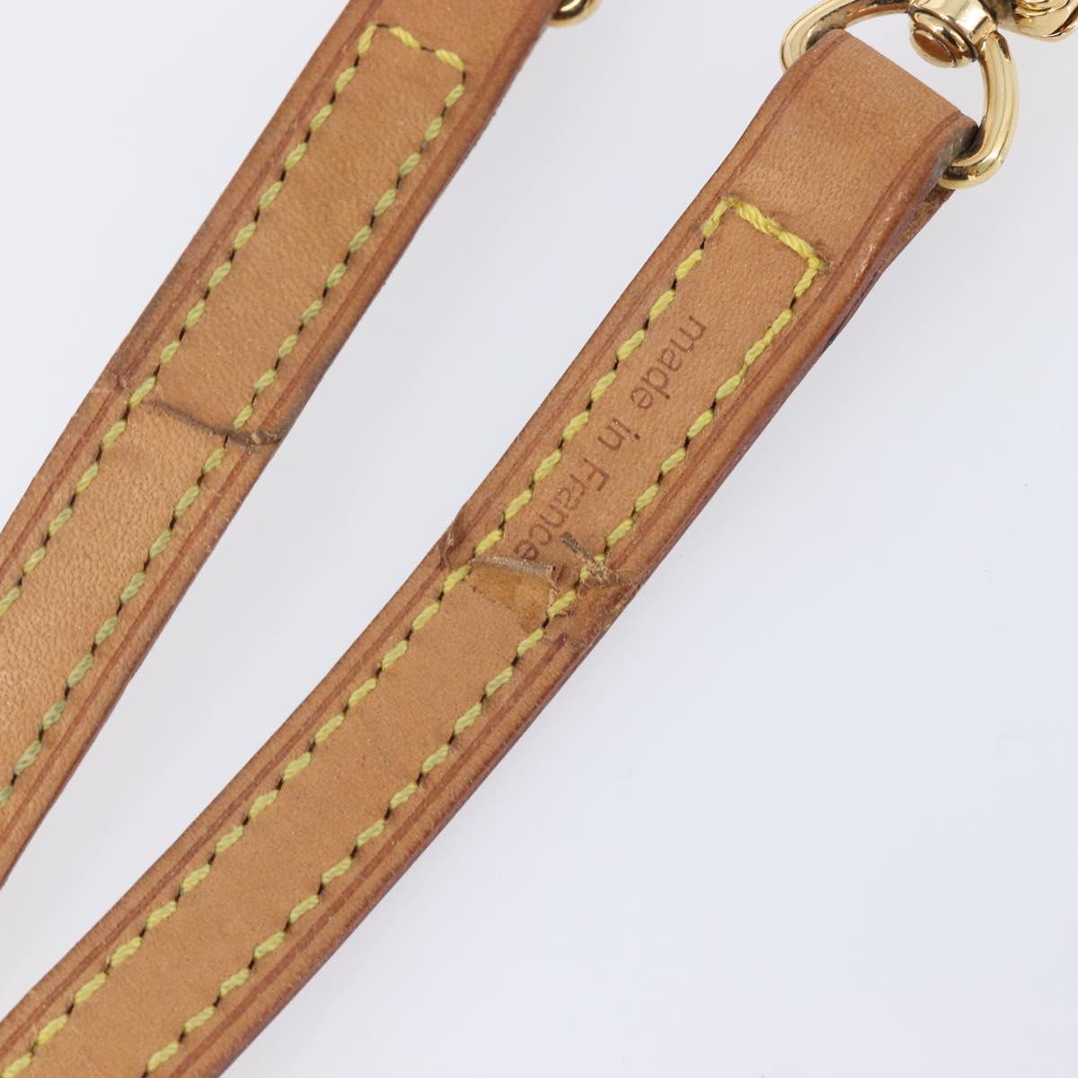 LOUIS VUITTON Vachetta leather Strap Beige Gold Tone LV Auth 209128A