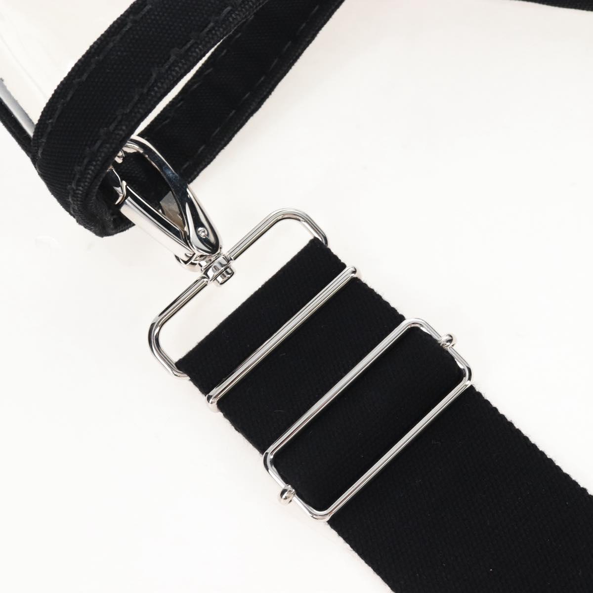 PRADA Hand Bag Vinyl 2way Black Silver Auth 209132A