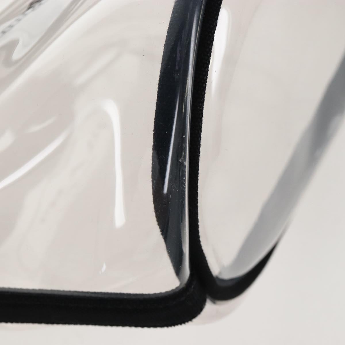 PRADA Hand Bag Vinyl 2way Black Silver Auth 209132A