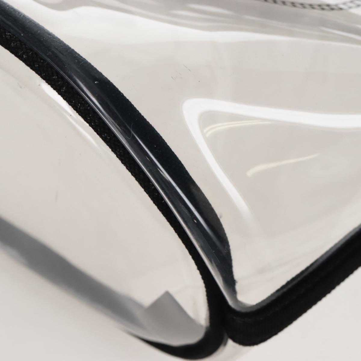 PRADA Hand Bag Vinyl 2way Black Silver Auth 209132A