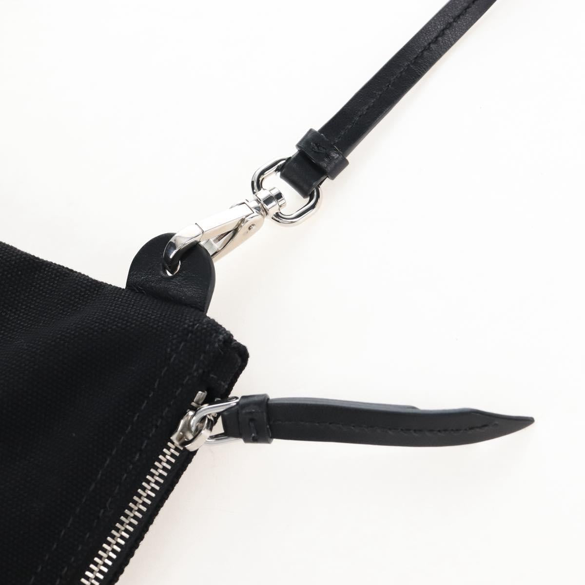 PRADA Hand Bag Vinyl 2way Black Silver Auth 209132A