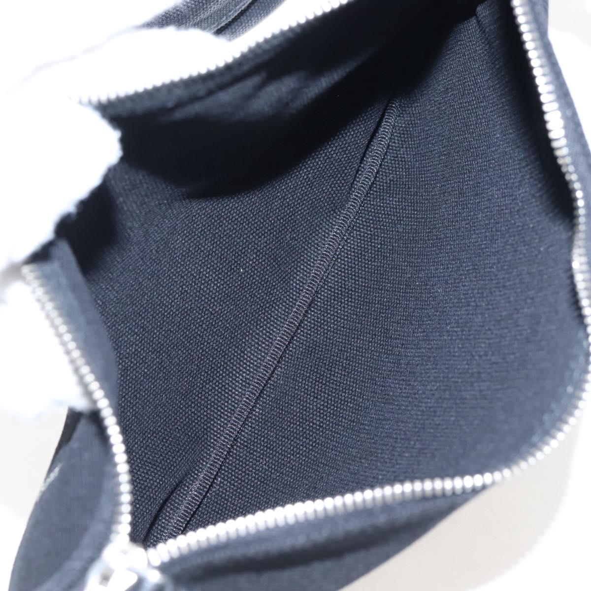 PRADA Hand Bag Vinyl 2way Black Silver Auth 209132A