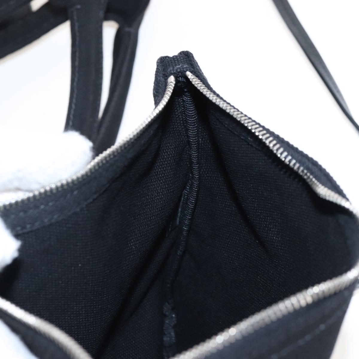 PRADA Hand Bag Vinyl 2way Black Silver Auth 209132A