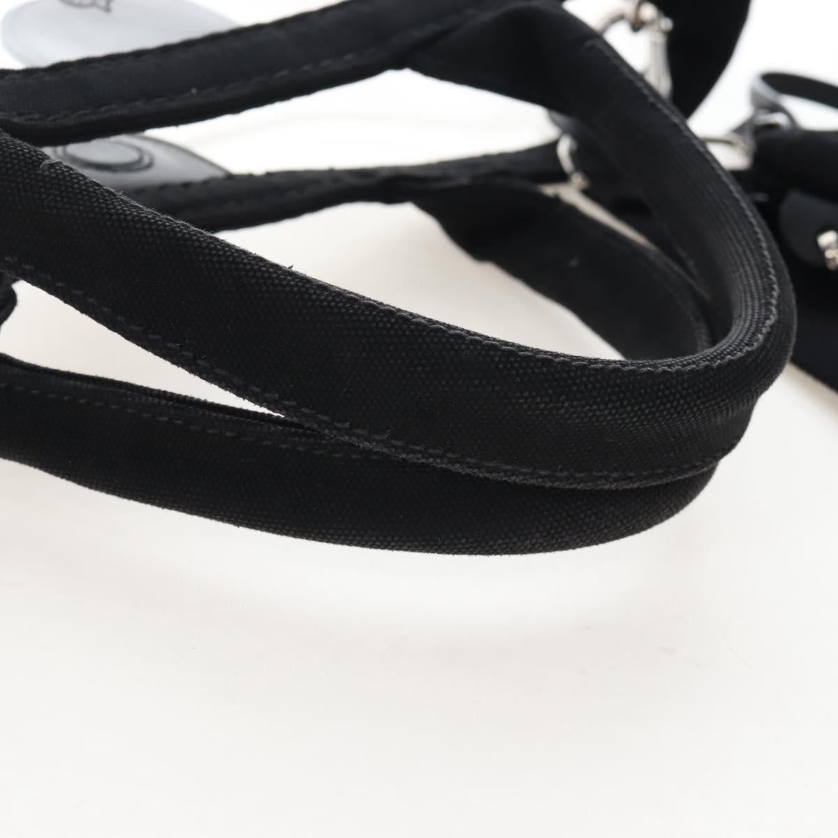 PRADA Hand Bag Vinyl 2way Black Silver Auth 209132A