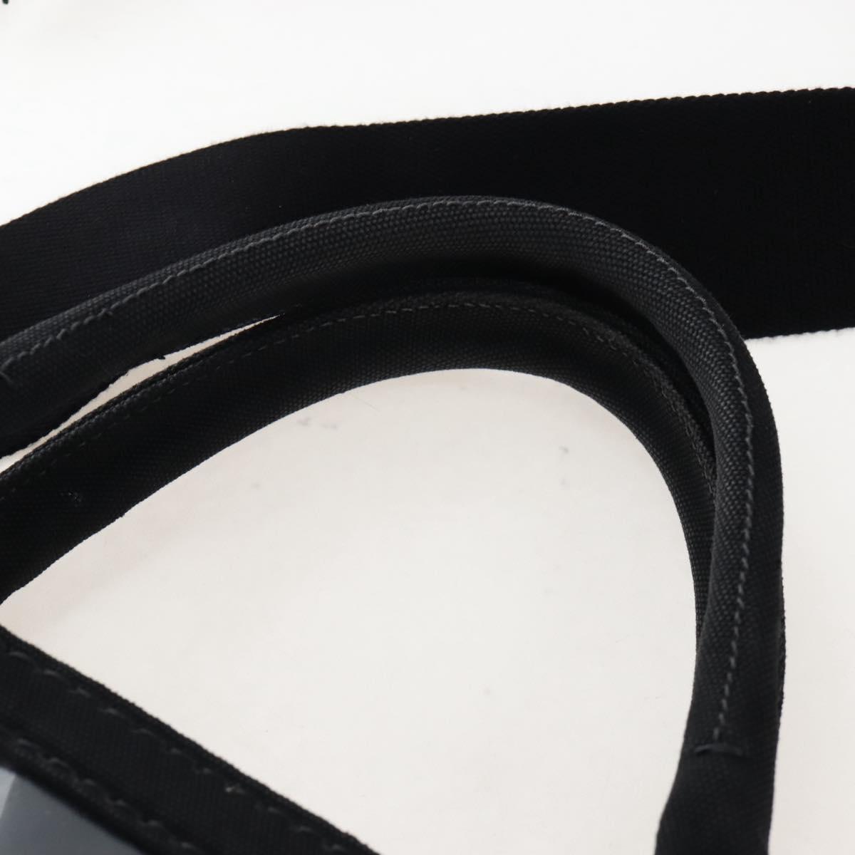 PRADA Hand Bag Vinyl 2way Black Silver Auth 209132A