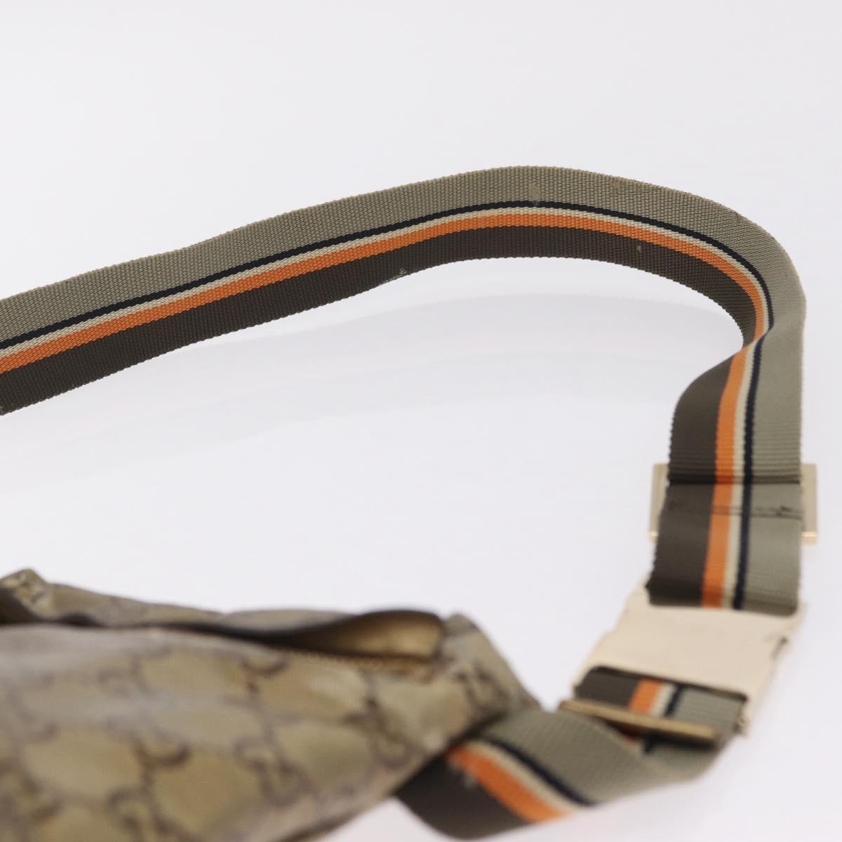 GUCCI GG Crystal Sherry Line Waist Bag PVC Gold 28566 Auth 209134