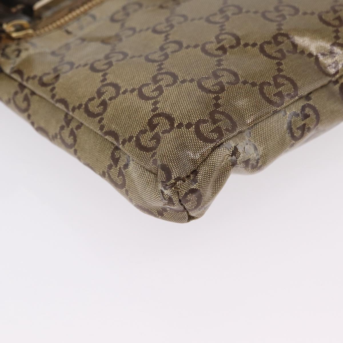GUCCI GG Crystal Sherry Line Waist Bag PVC Gold 28566 Auth 209134