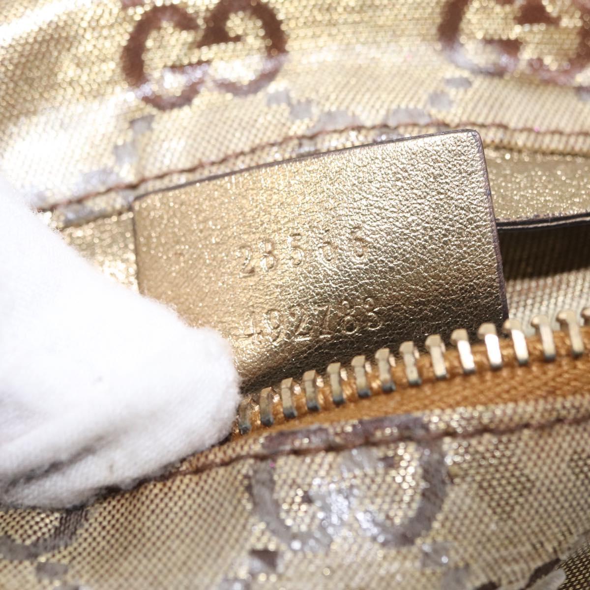 GUCCI GG Crystal Sherry Line Waist Bag PVC Gold 28566 Auth 209134
