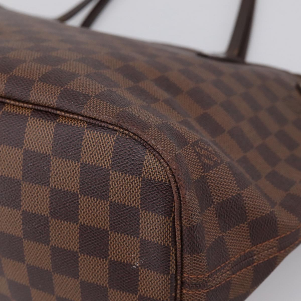 LOUIS VUITTON Damier Ebene Neverfull MM Tote Bag N51105 LV Auth 209146