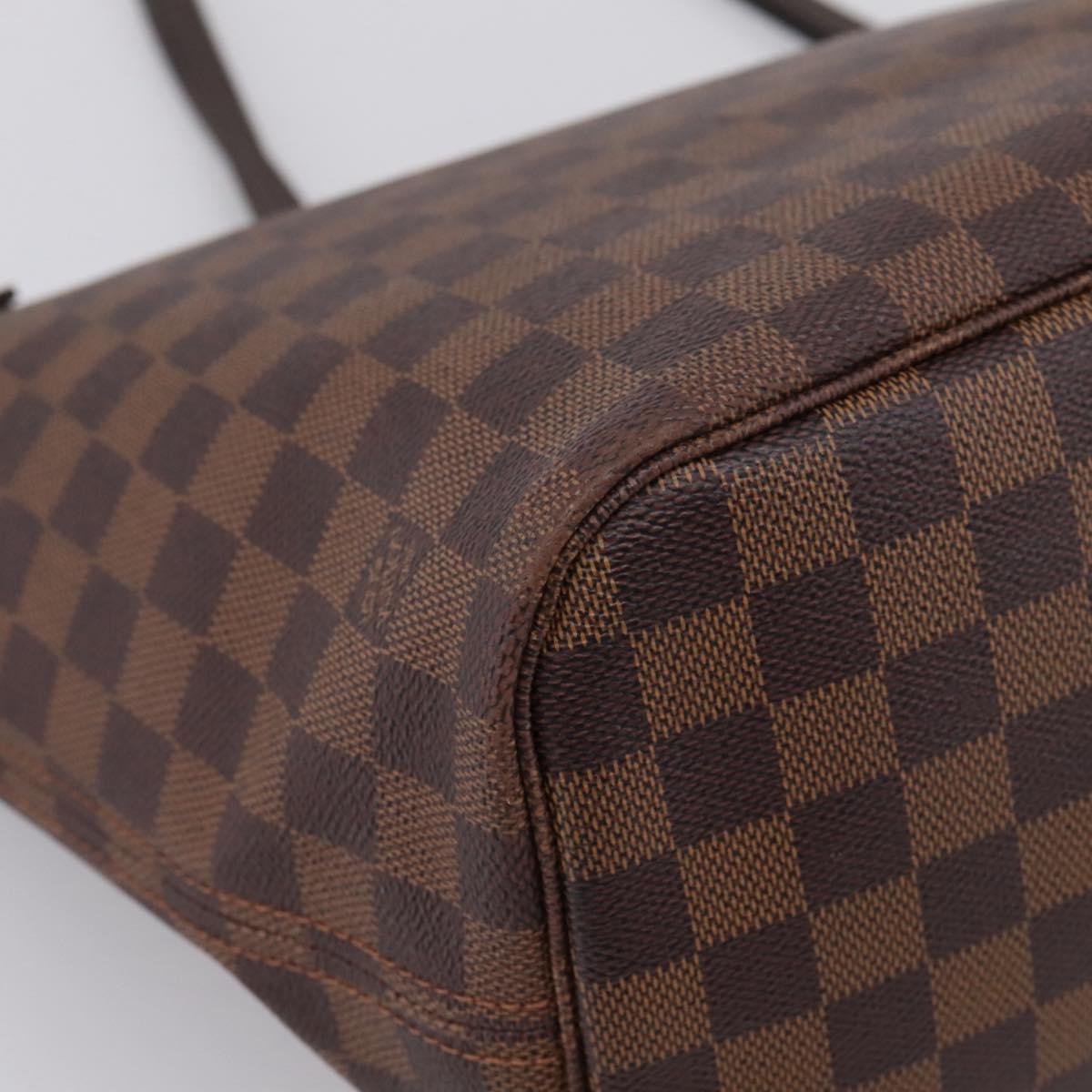 LOUIS VUITTON Damier Ebene Neverfull MM Tote Bag N51105 LV Auth 209146