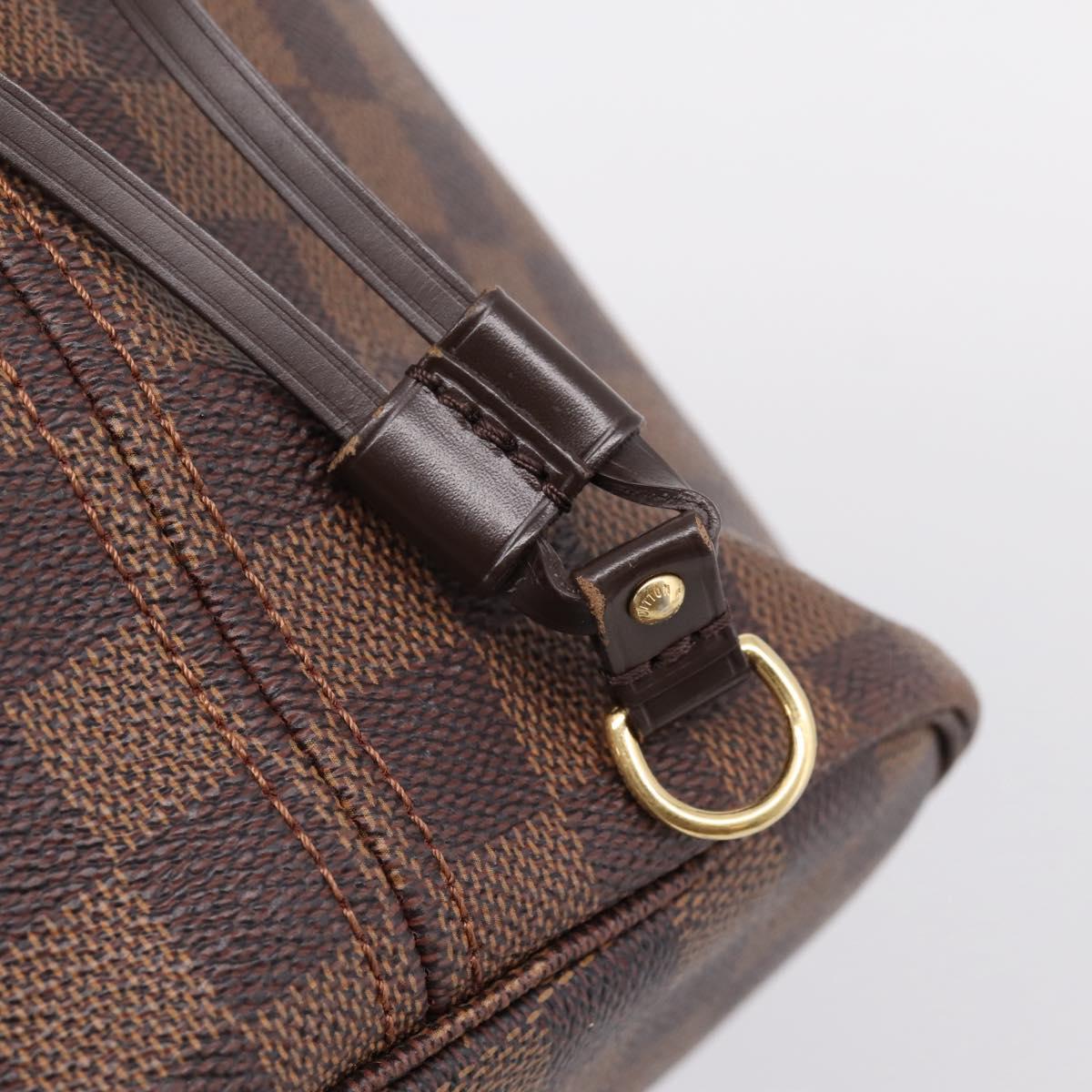 LOUIS VUITTON Damier Ebene Neverfull MM Tote Bag N51105 LV Auth 209146