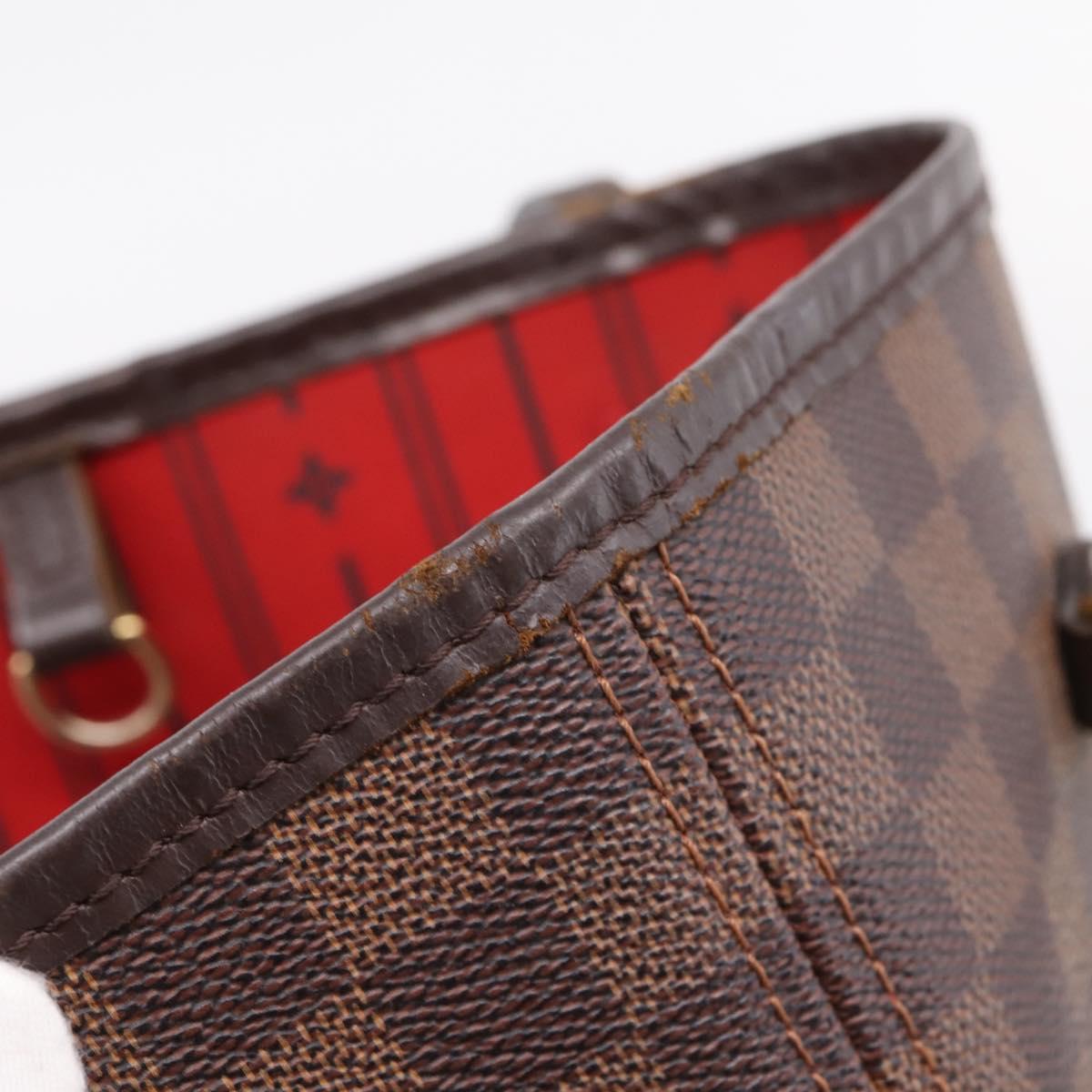 LOUIS VUITTON Damier Ebene Neverfull MM Tote Bag N51105 LV Auth 209146