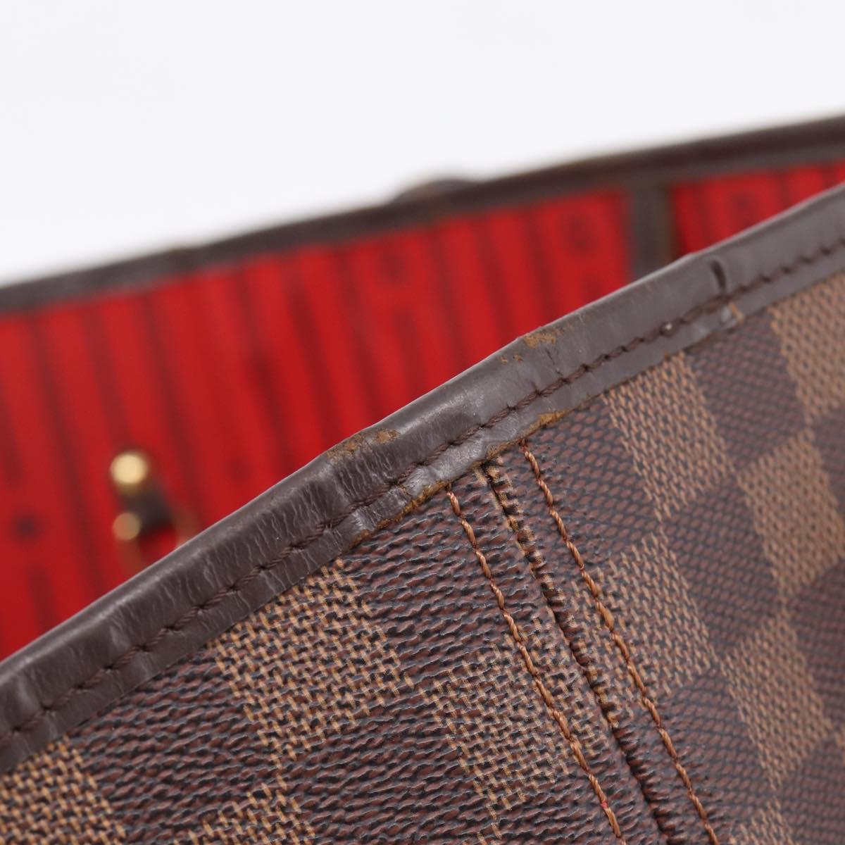 LOUIS VUITTON Damier Ebene Neverfull MM Tote Bag N51105 LV Auth 209146