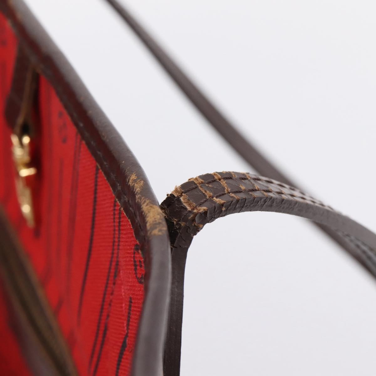LOUIS VUITTON Damier Ebene Neverfull MM Tote Bag N51105 LV Auth 209146
