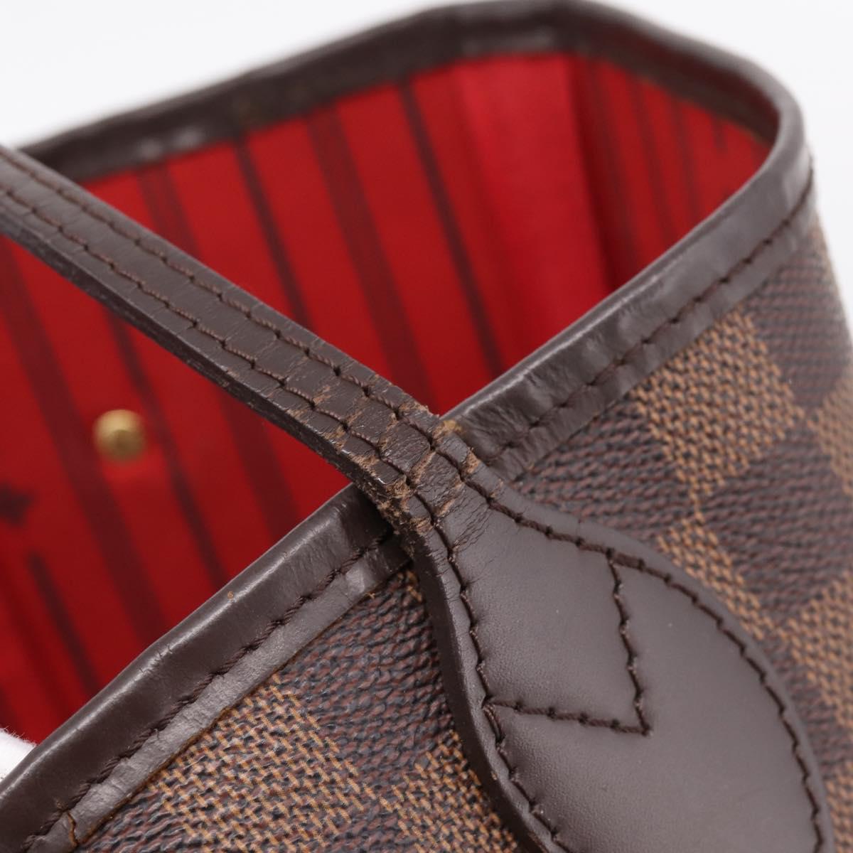 LOUIS VUITTON Damier Ebene Neverfull MM Tote Bag N51105 LV Auth 209146