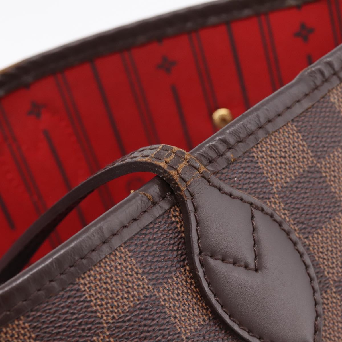 LOUIS VUITTON Damier Ebene Neverfull MM Tote Bag N51105 LV Auth 209146