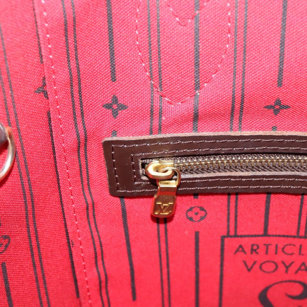LOUIS VUITTON Damier Ebene Neverfull MM Tote Bag N51105 LV Auth 209146