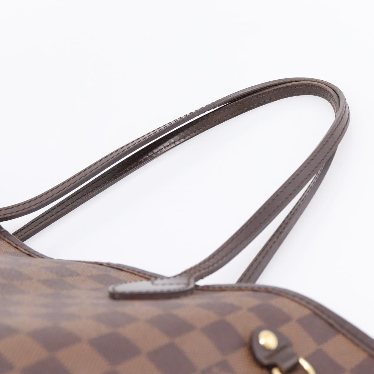 LOUIS VUITTON Damier Ebene Neverfull MM Tote Bag N51105 LV Auth 209146
