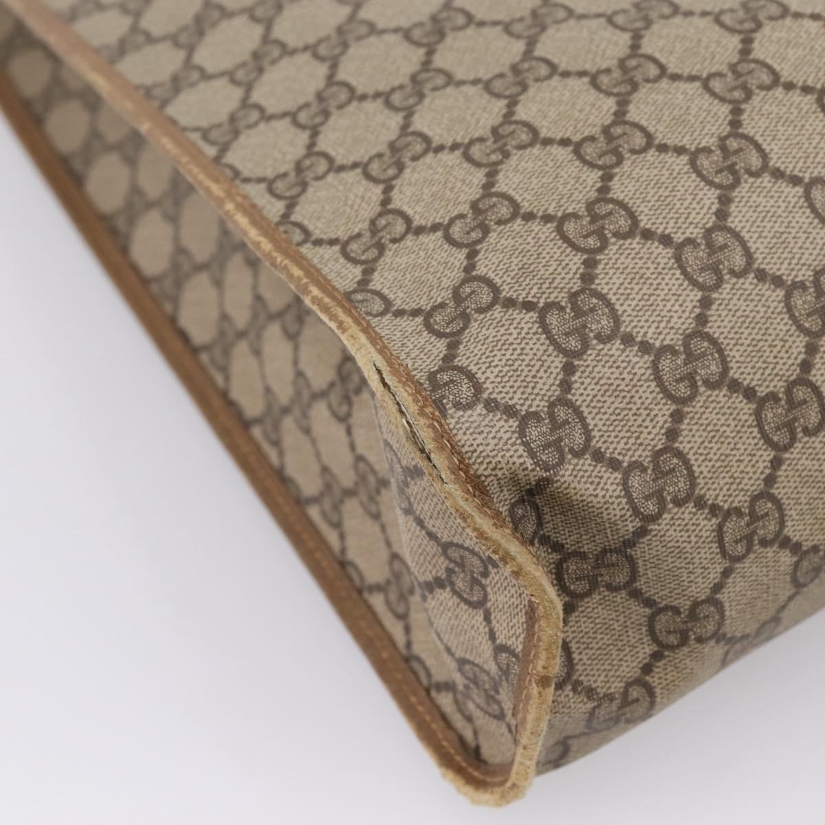 GUCCI GG Supreme Tote Bag PVC Beige Gold Tone 40 02 998 Auth 209148