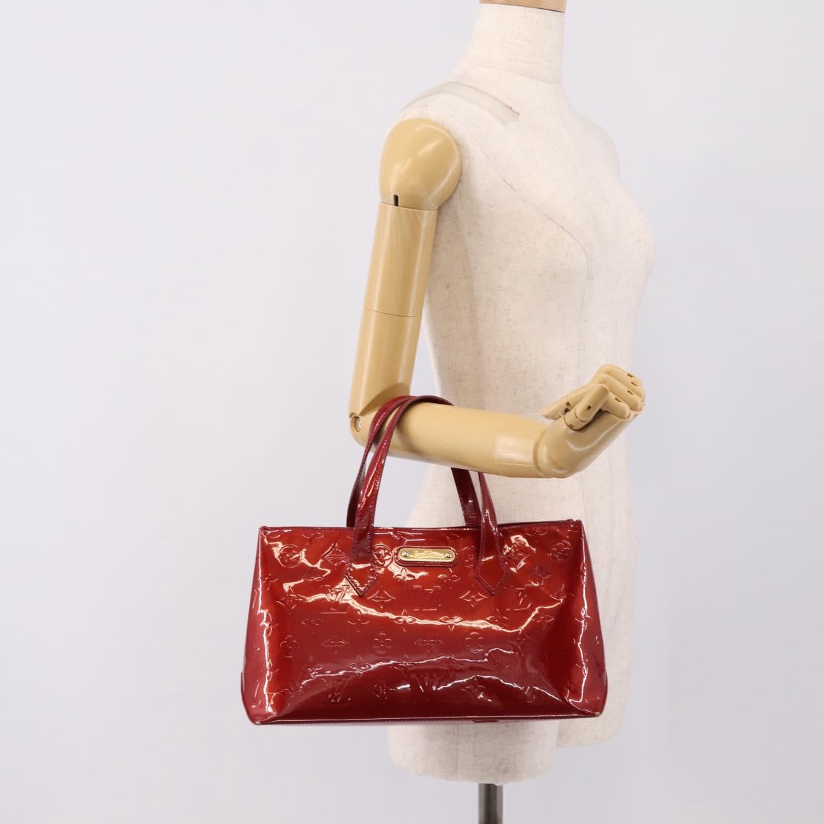 LOUIS VUITTON Monogram Vernis Wilshire PM Pomme D'amour M93642 LV Auth 209152