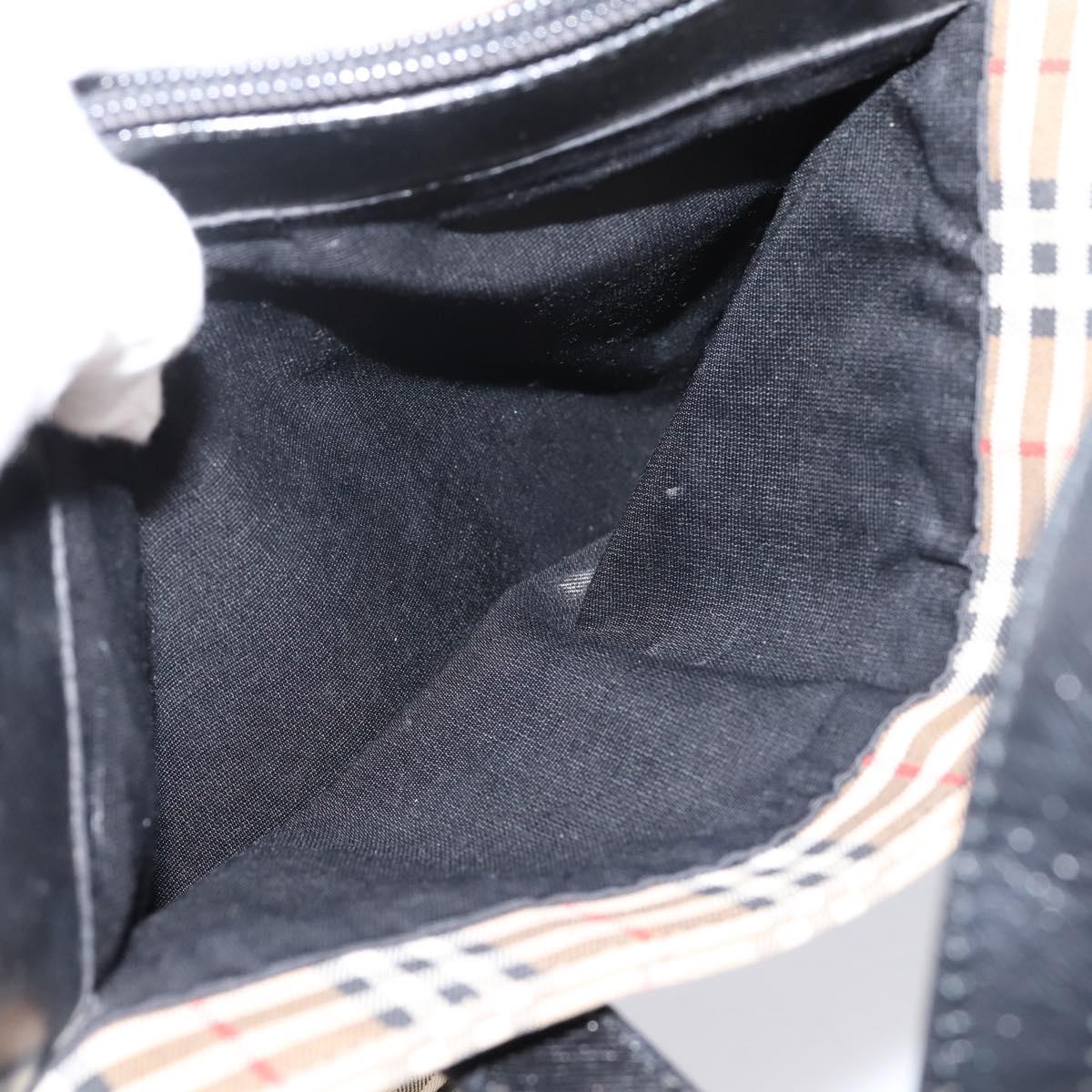 BURBERRY Nova Check Hand Bag Canvas Beige Black Auth 209153