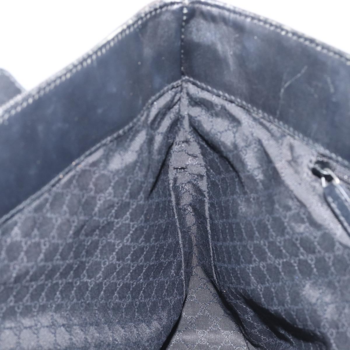 GUCCI Tote Bag Canvas Black Silver 73983 Auth 209158