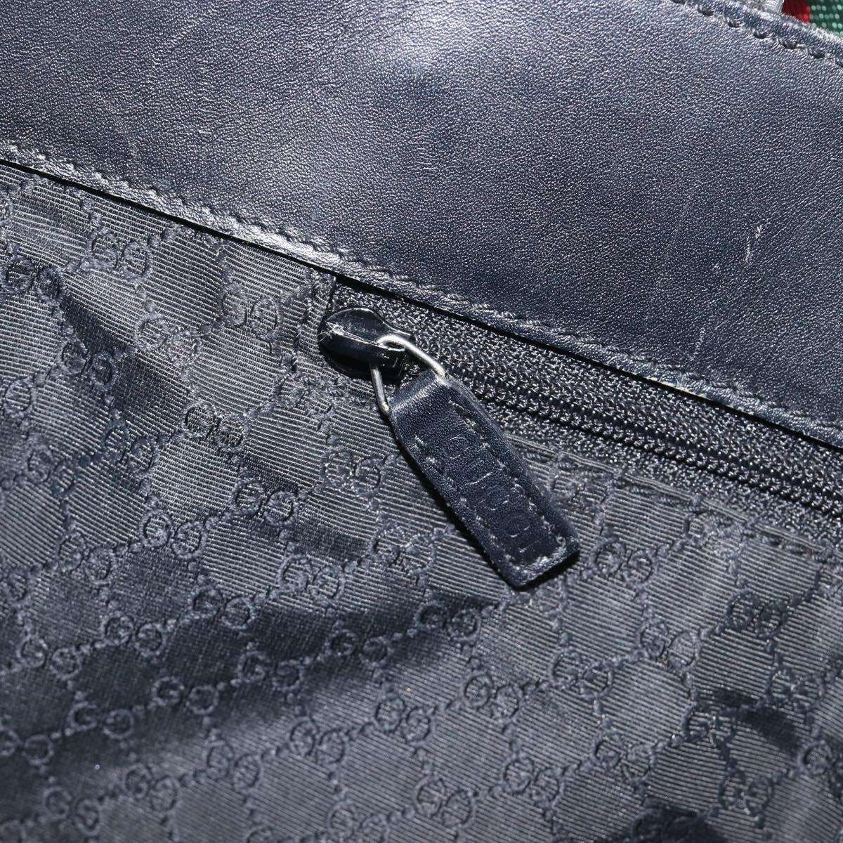 GUCCI Tote Bag Canvas Black Silver 73983 Auth 209158