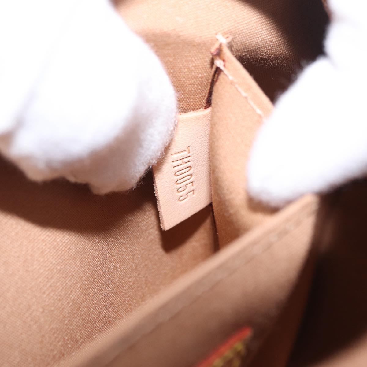 LOUIS VUITTON Vernis Biscayne Bay PM Bag Noisette M91179 LV Auth 209162V