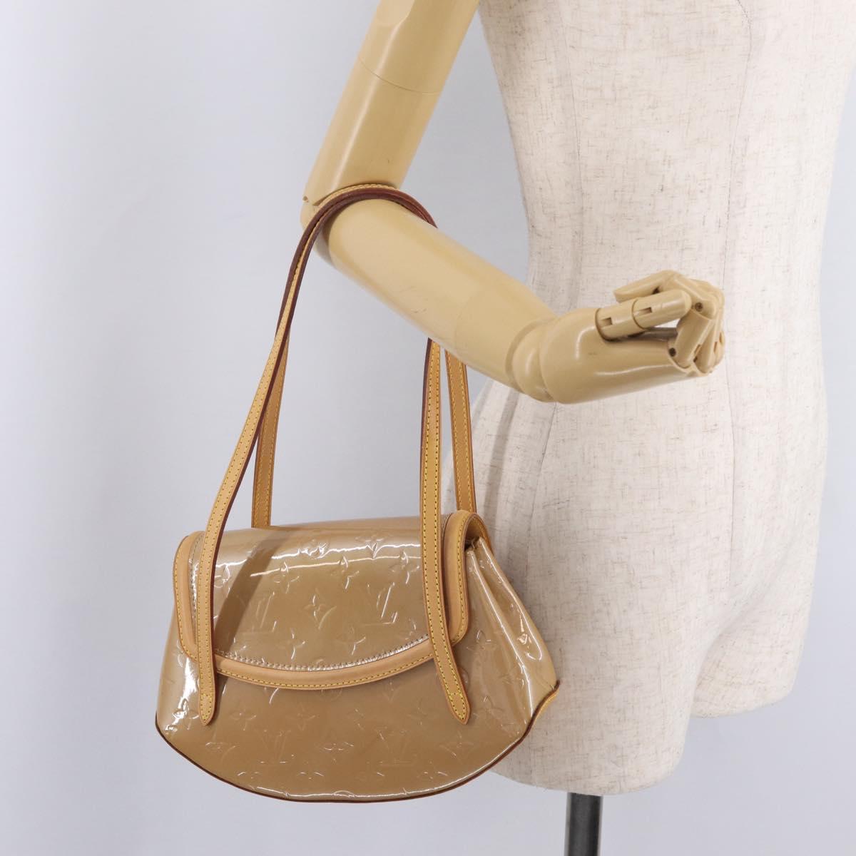 LOUIS VUITTON Vernis Biscayne Bay PM Bag Noisette M91179 LV Auth 209162V