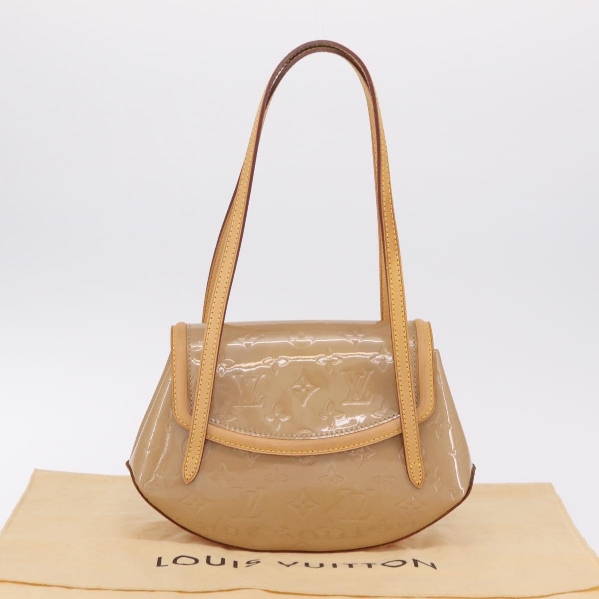 LOUIS VUITTON Vernis Biscayne Bay PM Bag Noisette M91179 LV Auth 209162V